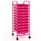 10-Drawer Rolling Storage Cart with Clear Drawers Steel Frame and Locking Wheels for Home or Office Use